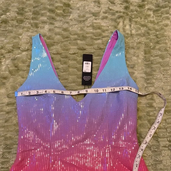 Fashion Nova women’s small rainbow Sequin Mini Dress - Picture 8 of 16